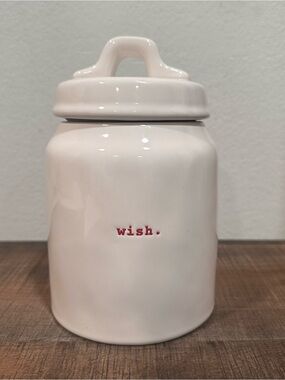 Rae Dunn Wish small Christmas canister RARE VHT